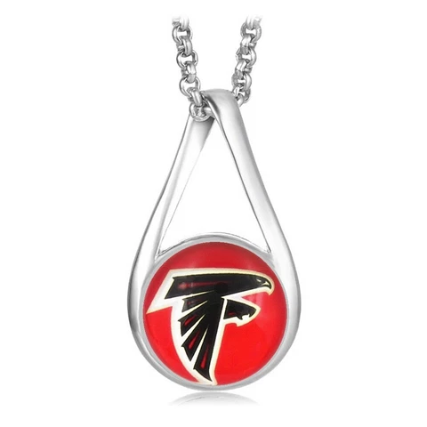 Atlanta Falcons Womens Sterling Silver Link Chain Necklace With Pendant D28 Cover
