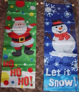 Striscione da Giardino Poliestere Nuovo Natale Invernale Asta Legno 18x24 LASCIA NEVICARE o - Foto 1 di 4