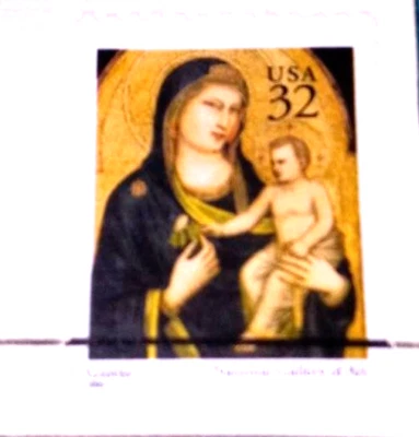 Madonna and Child - Christmas 1995 - 22kt Golden Replica Stamps - Gold Replicas - Image 1 of 4