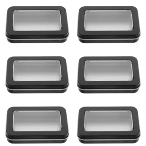 6 Pcs Fenster Teebox Öffnen Aufbewahrungsdosen Aus Metall Leere Blechbehälter - Bild 1 von 12