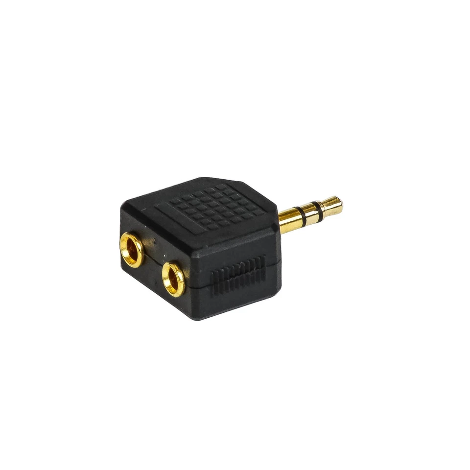 Audio Klinken Y Adapter Klinke Stecker 3,5mm > 2x Klinkenbuchse stereo vergoldet - Bild 1 von 1