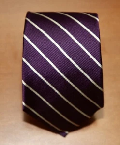 Ralph Lauren Silver Striped Royal Purple Tie - Picture 1 of 7