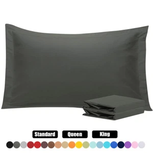 SUPER SOFT SERIES PILLOW SHAMS SET OF 2 STANDARD QUEEN KING SIZE PILLOW CASES - Picture 1 of 34