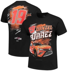 LG Daniel Suarez #19 NASCAR ARRIS Car Name & Number Graphic Racing Tee NOS NWT - Picture 1 of 8