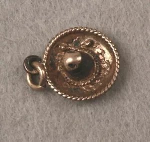 VINTAGE STERLING SILVER CHARM 3-D SOMBRERO HAT DECORATED 925 - Picture 1 of 6