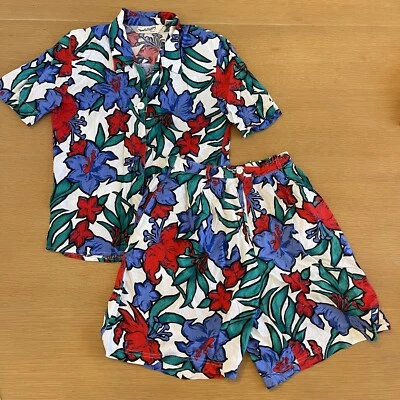 Conjunto de pantalones cortos deportivos vintage para mujer Diane Von Furstenberg talla S Rayon Resort Foto 1 de 4