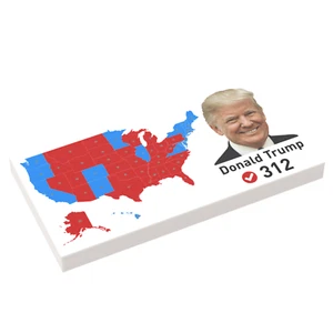 NEU individuell bedruckte Minifiguren - Trump Wahl Sieg Karte - individuell bedruckt (2 x 4) - Bild 1 von 1