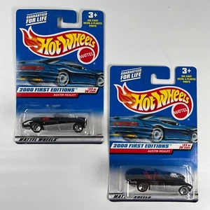 2000 Hot Wheels #92 First Editions 32/36 AUSTIN HEALEY Black/Silver w/Chrome 5Sp - Picture 1 of 2