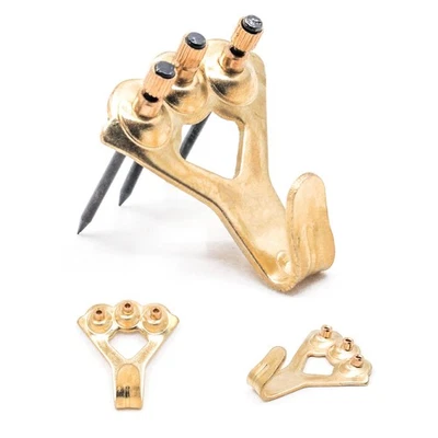 Paquete de 10 perchas para cuadros de 100 lb con clavos - ganchos para colgar cuadros Foto 1 de 4