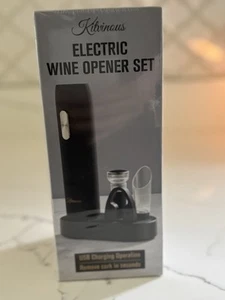 Rechargeable Electric Wine Bottle Openers Set Vacuum Stopper Foil Cutter Pourer - Picture 1 of 3