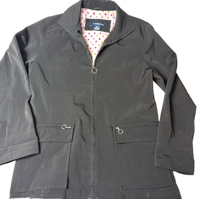 Weather Tamer Long Sleeve Jacket Pink Polka dot Lining Size M - Image 1 of 4