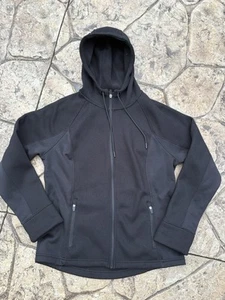 Swiss+Tech Womens Black Waffle Knit Long Sleeve Full-Zip Jacket Large (12-14) - Picture 1 of 5