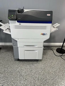 OKI Pro 9541WT Digital Heat FX White Toner Printer w/ Stand - Near Full Toner! - Picture 1 of 3