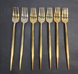 Cutipol Moon Matt Gold Besteck Gabeln 7er Set - Bild 1 von 5