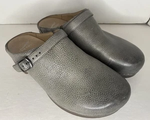 Dansko Damengröße 40 9,5-10 beere zinngrau Leder Slingback Clogs Pantoletten - Bild 1 von 8