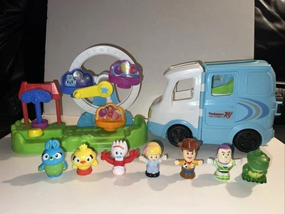Fisher Price Little People Disney Toy Story 4 Camper RV Forky Carnival Ferris GU - Image 1 of 4