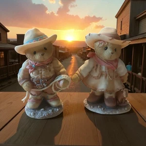 Cherished Teddies Roy & Sierra Cowboy Cowgirl Figurine 1998 Limited Edition - Picture 1 of 8