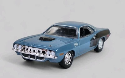 1971 PLYMOUTH CUDA 383 Diorama Collectible DieCast Model Car 1:64 Blue LOOSE - Image 1 of 4