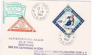 1960. Monaco a Alemania. Sobre con sello Monaco y viñeta Olimpiada Roma - Imagen 1 de 1