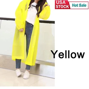 Unisex Raincoat Adult Emergency Rain Coat Poncho Hiking Camping Jacket Men Women - Picture 1 of 6