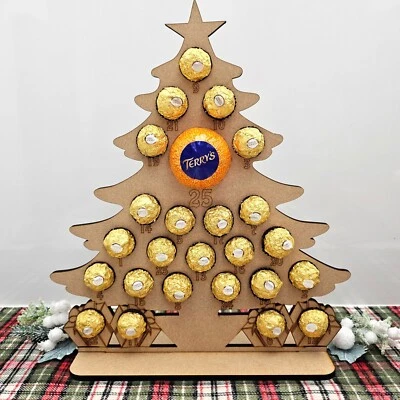 Christmas advent Tree Fits Chocolate Orange & Ferrero Rocher or Lindt Chocolates - Image 1 of 4
