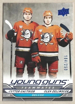 Zellweger Gauthier Ducks 2024-25 Upper Deck 2 Young Guns Rookie Deluxe /250 #498 - Image 1 of 3