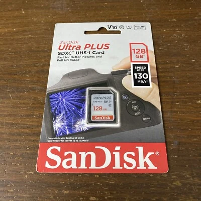 SanDisk Ultra Plus 128GB 130MB/s SDXC UHS-I Memory Card - Image 1 of 4