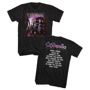 Cinderella Night Songs Album Playlist Double Sided Adult T Shirt Music Merch - Picture 1 of 5