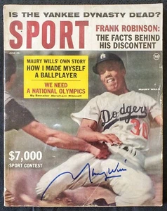 Maury Wills Autograph Los Angeles Dodgers MLB SPORT Magazine Full Issue - Picture 1 of 2