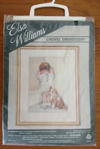 ELSA WILLIAMS Crewel Embroidery Kit IN DISGRACE Girl Dog 00316 Vintage - Picture 1 of 7