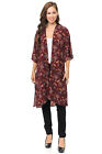 Auliné Collection Womens USA MADE Casual Cover Up Cape Gown Robe Cardigan Kimono