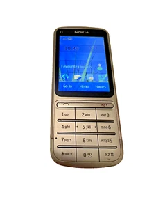 NOKIA C3-01 SILVER SMARTPHONE NO SIMLOCK ORIGINAL PHONE & MAINS PLUG, WORKING - Picture 1 of 2