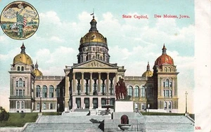 Postal de Des Moines Iowa State Capitol View LP46 - Imagen 1 de 2