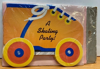 VINTAGE 80's SEALED  Invitations NOS | "A SKATING PARTY" | Roller Derby Carlton - Image 1 of 4