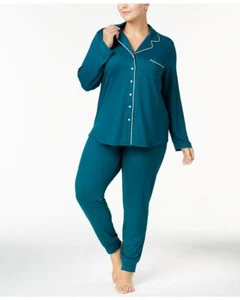Alfani Womens Plus Size Silver Hem Top and Pant Pajama Set 2X - Picture 1 of 3