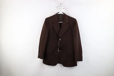 Deadstock Vintage 50s 60s Streetwear Mens 36R Wool Suit Coat Blazer Jacket Brown - Image 1 of 4