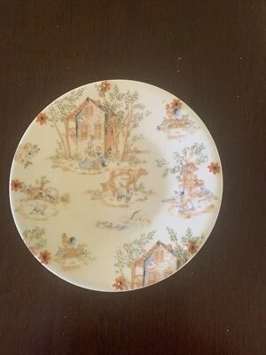 Yankee Candle Co Ellen McLeod Plato de Vela Casa de Campo Ovejas Gallo Vacas Foto 1 de 3