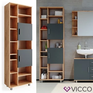 Mueble de baño VICCO ILIAS roble antracita - estante de baño para mueble alto - Imagen 1 de 7