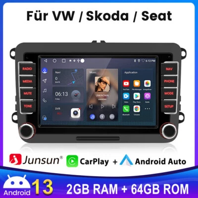 Android13 Autoradio Für VW GOLF 5 6 Passat 3C Polo 6R mit GPS Nav WIFI RDS 2+64G - Bild 1 von 4