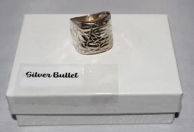 Silpada Sterling Silver Desert Wishes Etched Wide Band Cuff Ring R3360 Size 6 - Image 1 of 4