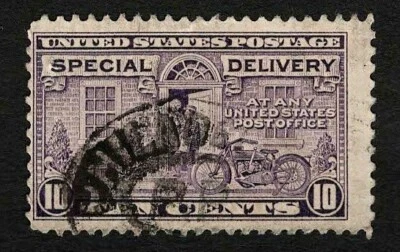 US 1927 #E15 Special Delivery 10c Violet Motorcycle Messenger Used - Image 1 of 2
