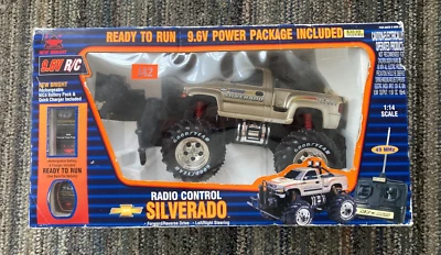 Chevy Silverado New Bright  Radio Control Vintage In Box 9.6 V 1:14 scale - Image 1 of 4