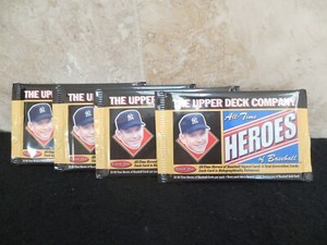 1994 Upper Deck All Time Heroes 4 Sealed Packs w/10 cards Mantle-Autos-Jeter RC?
