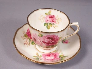 Royal Albert American Beauty Coffee Tea Cup Saucer Set Bone China England - Picture 1 of 5