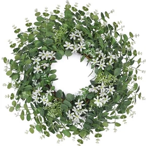 26'' Large Eucalyptus Wreaths for Front Door for All Seasons-Spring Summer Fa... - Picture 1 of 7
