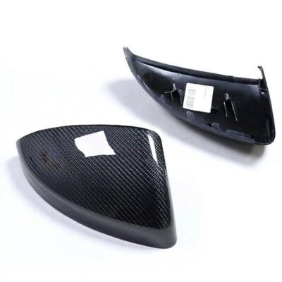 Tapa de cubierta de espejo retrovisor lateral de fibra de carbono real para Audi R8 TT TTRS TTS 2016-22 reemplazar Foto 1 de 4