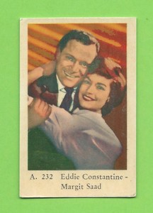 1959 Dutch Gum Card A #232 Eddie Constantine and Margit Saad