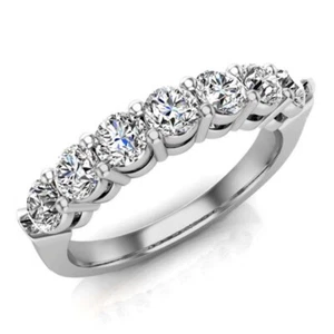 Sterling Silver 925 Plated Women's CZ Round Eternity Wedding Band Ring - Picture 1 of 3