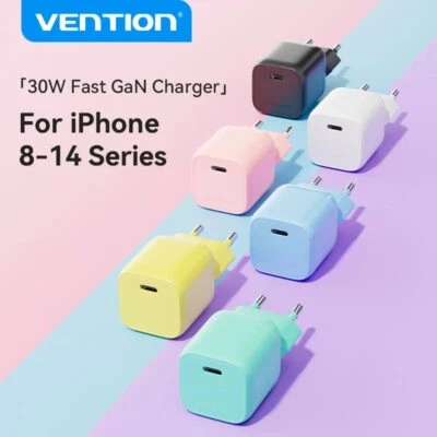 30W GaN Fast Power Adapter Charger Plug USB Type C for iPhone 15 14 13 12 iPad - Image 1 of 4