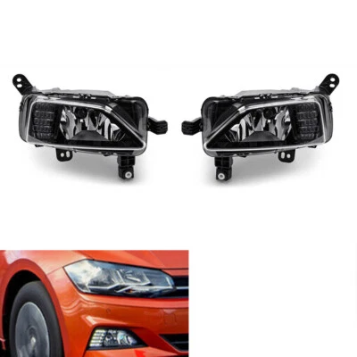 Pair Front Bumper LED Fog Light Driving Lamp For Volkswagen VW Polo 2018-2021 - Image 1 of 4